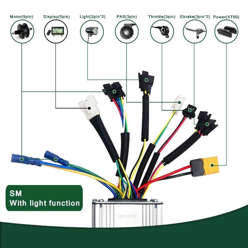 36V 48V 250W 350W 15A KT E-bike Controller Brushless Waterproof LCD Display