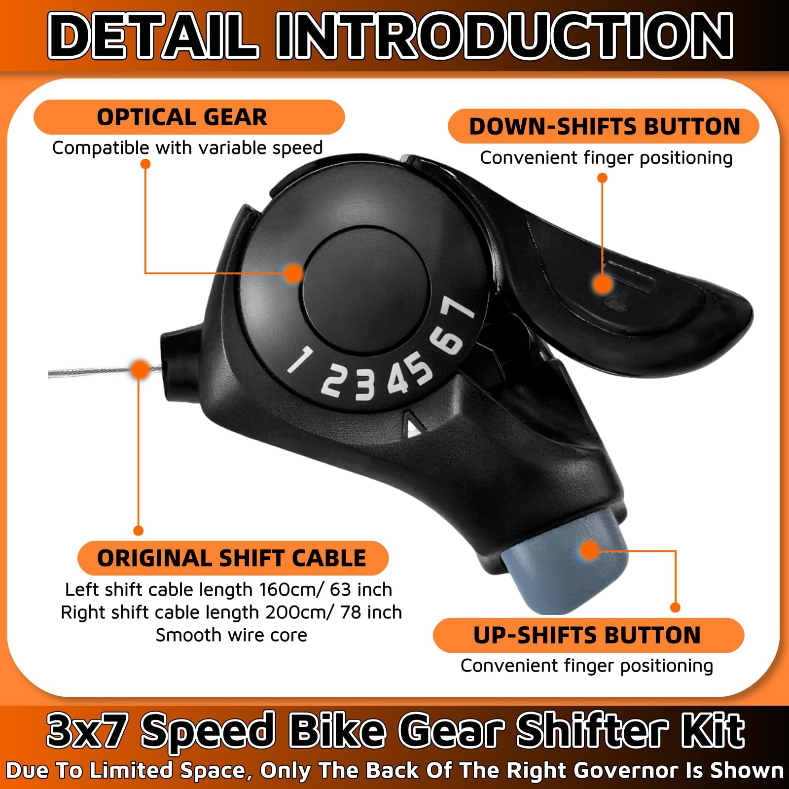 1 Pair 7 Speed Shifter 3X7 Thumb Gear Shifters Levers TX-30 Bicycle Part