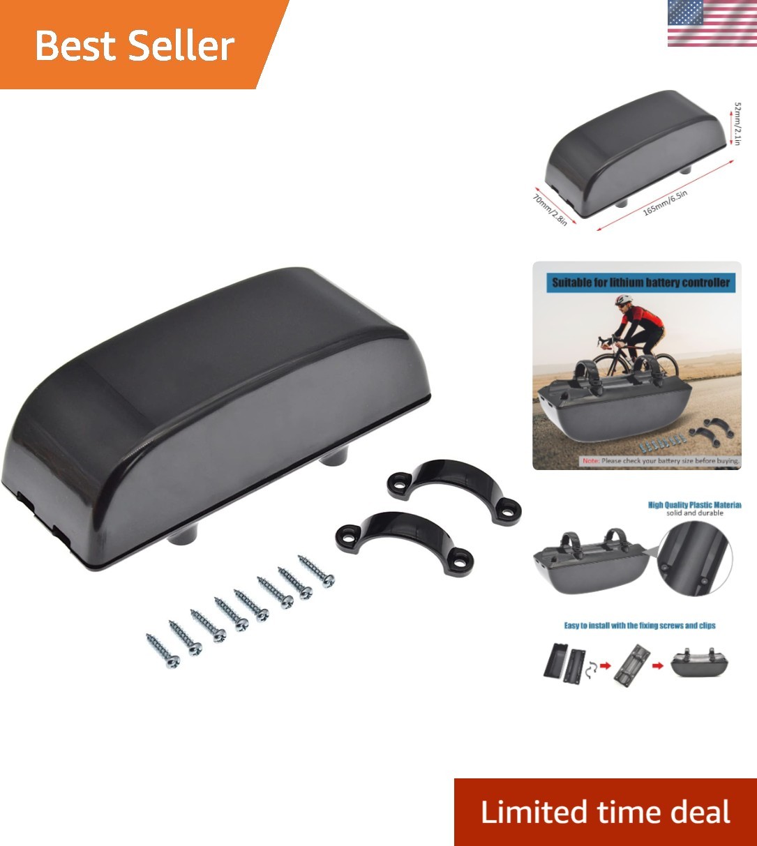 Compact Plastic Ebike Controller Case with Mounting Screws – Easy Installation