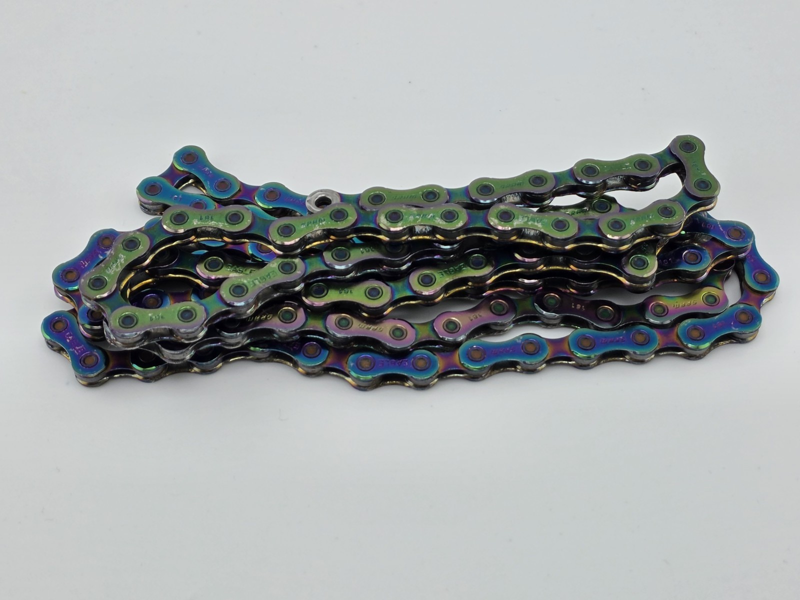 SRAM XX1 Eagle 12-Speed Solid Pin Chain – Rainbow/Oil Slick 117 Links 0.25% Wear