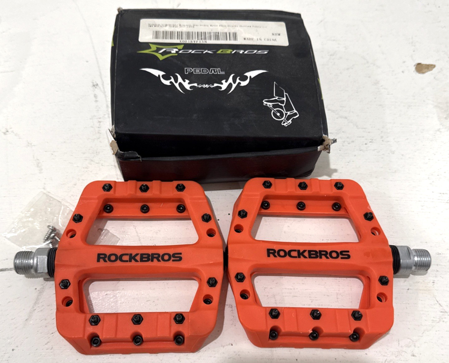 Rockbros Nylon Composite Bearing 9/16″ Mountain Bike MTB Bicycle Pedals Orange
