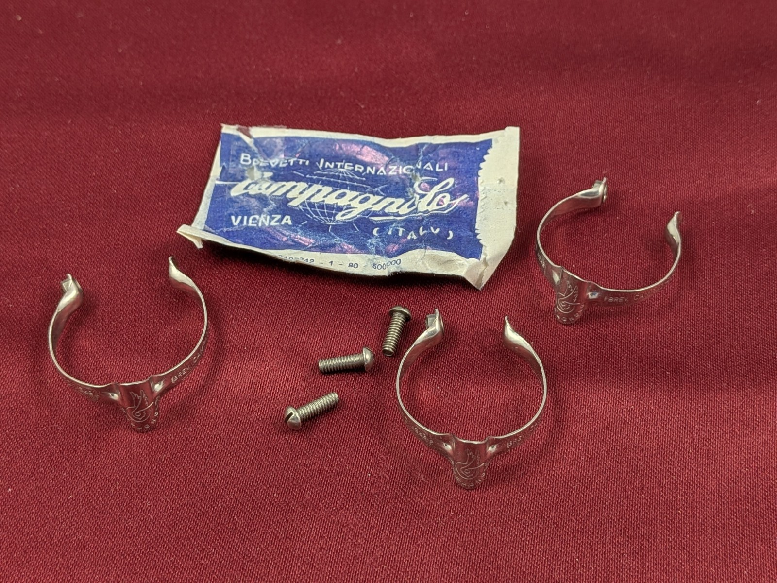 Campagnolo VTG Cable Guide Clamp-On Chrome Set of Three 25.4mm NOS