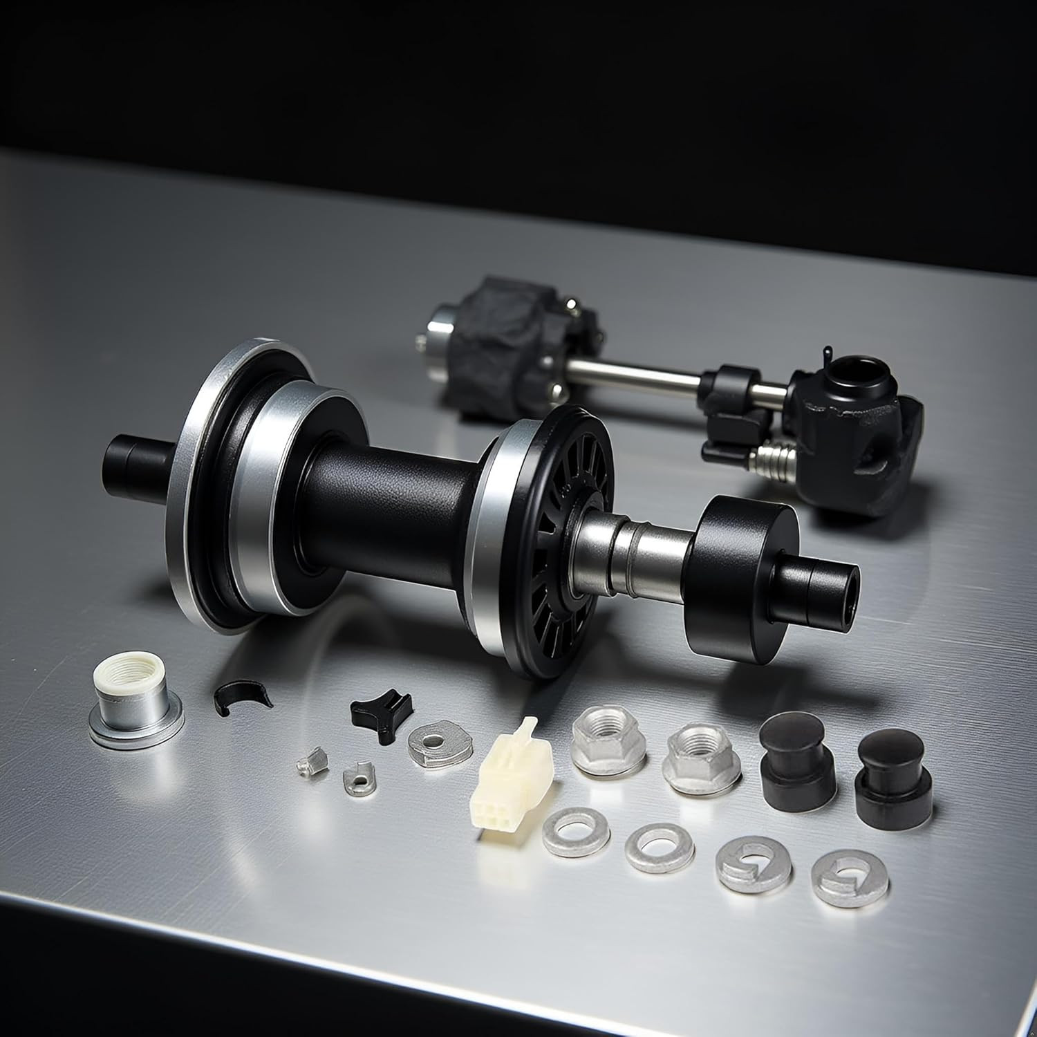 E-Bike Hub Motor Axle Kit, 12Mm Shaft, Front Lock Nut with Washer and Cover, Ele