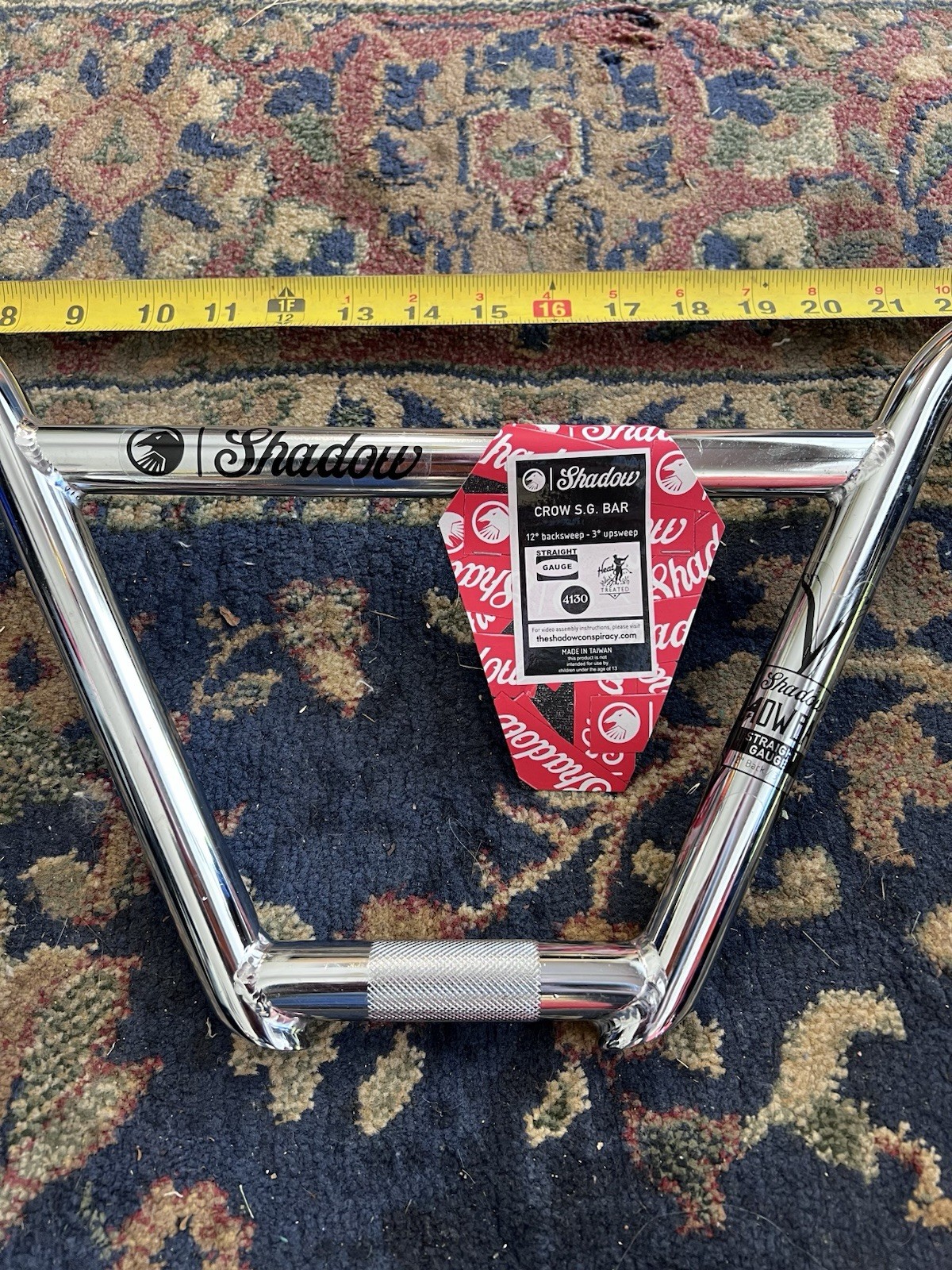 TSC Crow Handlebars – 114-07111 8.7 – 8.7″ Rise 29″ Width 22.2mm Clamp Chrome