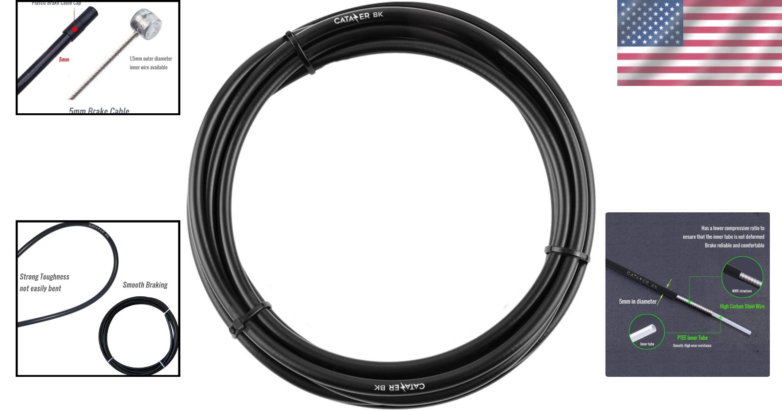 All-Weather Bicycle Brake Cable Housing – 50ft for Mountain & Road Bikes