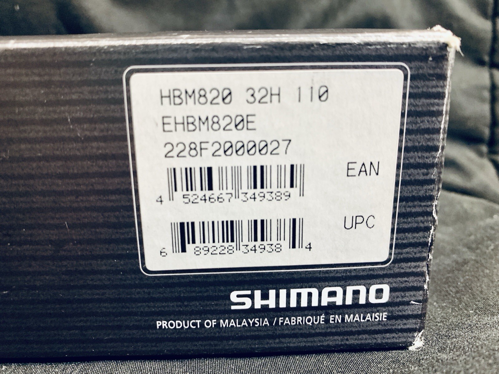 Shimano Saint 32h Hubs Front HB-M820 20x110mm Thru Axle & FH-M810 Rear 10x135mm