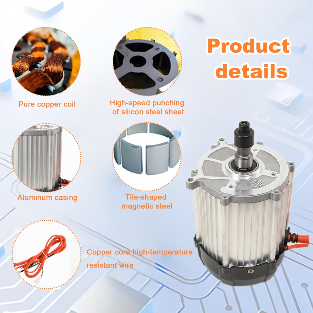 Electric Tricycle Motor 1800W 60V 3000rpm High Speed Brushless E-Trike Motor
