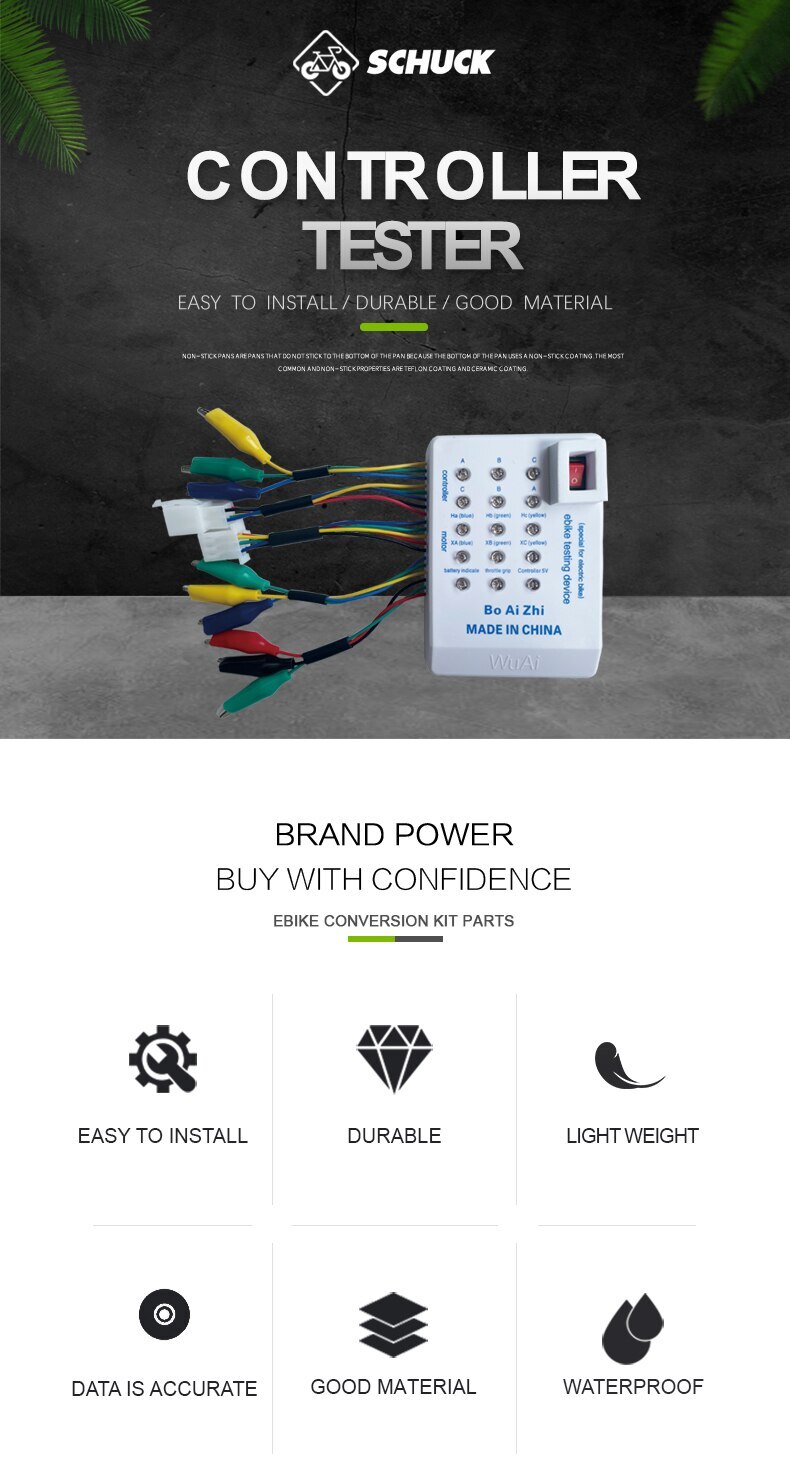 24-72V Electric Bike Brushless Motor Controller Tester for E-bike Accessories