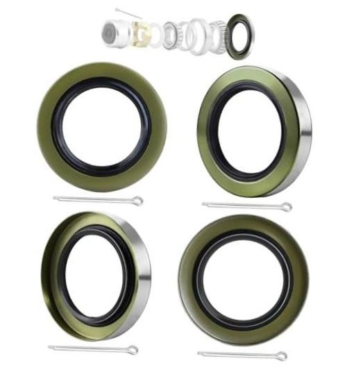 4Pack 2.250″ ID x 3.376″ OD Double Lip Grease Seal with 4 Cotter Pins for 5200