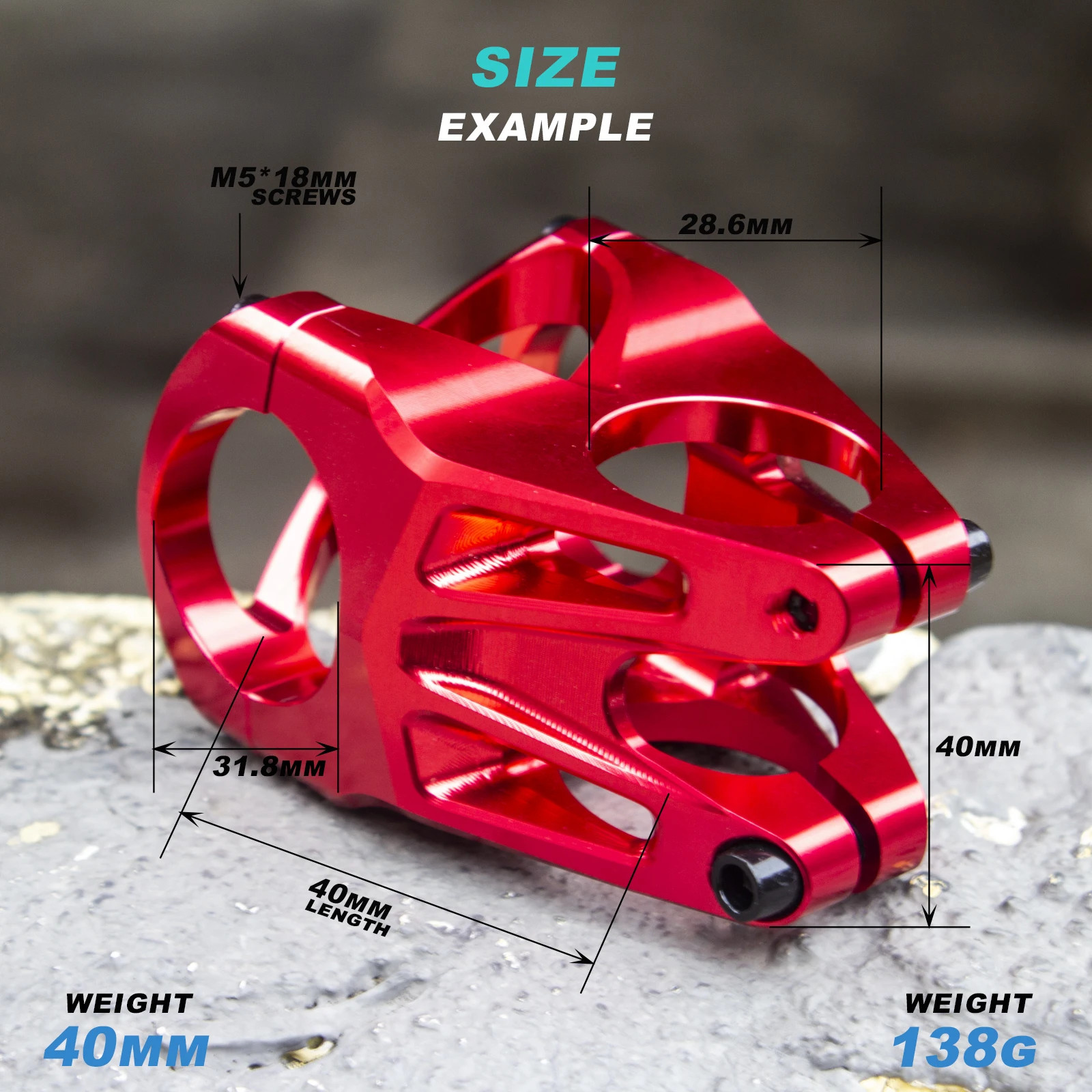 40mm MTB Bike Stem Aluminum Alloy Short Handlebar Stem Ultralight Bicycle Parts