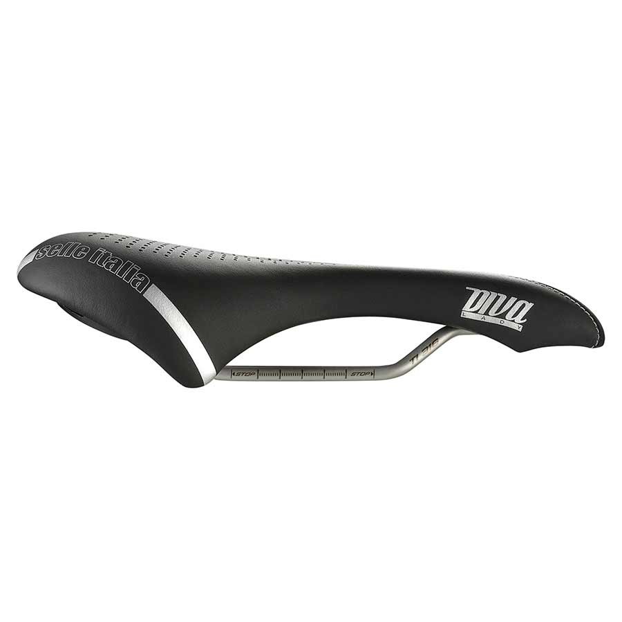 Selle Italia Diva Gel Superflow Saddle Black | 152mm Width Tubular Vanox Rail