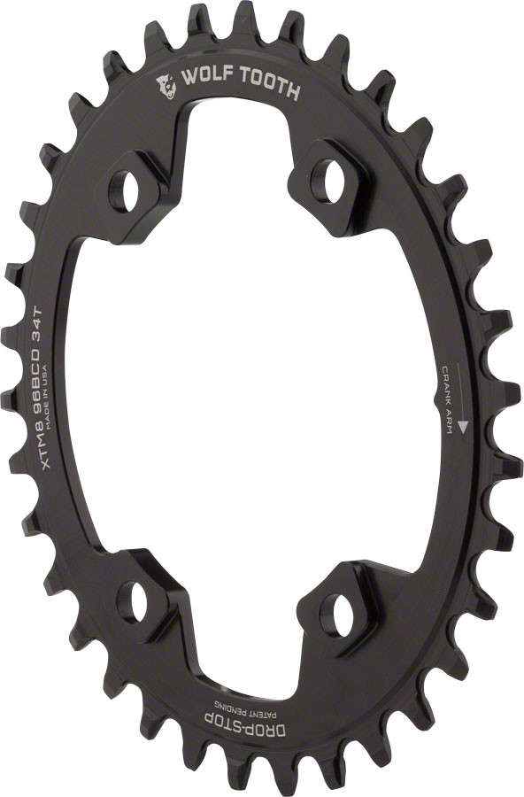 Elliptical 96 Asymmetrical BCD Chainrings for Shimano XT M8000/SLX M7000 – Wolf