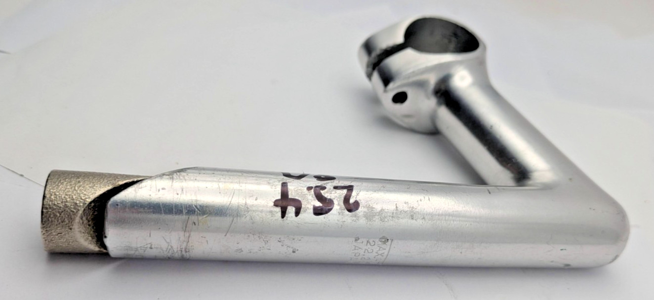 SR ROYAL FORGED QUILL STEM JAPAN 22.2 CLAMP 25.4MM 80MM SILVER ALUMINUM SAKAE