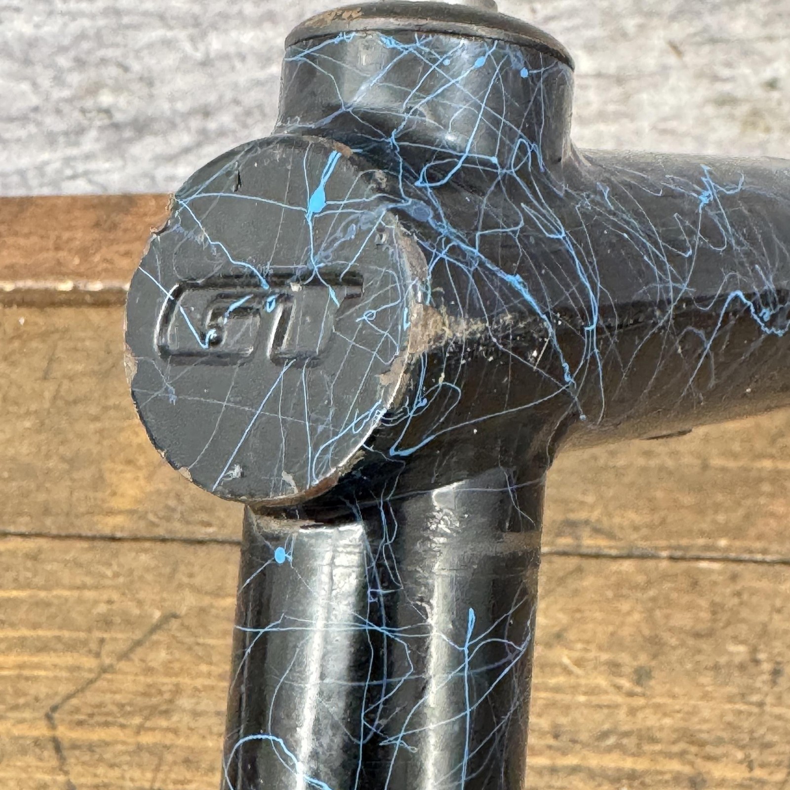 Vintage GT Quill Stem Blue Crackle Splatter 25.4 Quill 25.4 Clamp 80s MTB Cafe