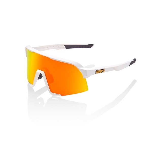 100% S3 Soft Tact White Sunglasses – HiPER Red Mirror Lens