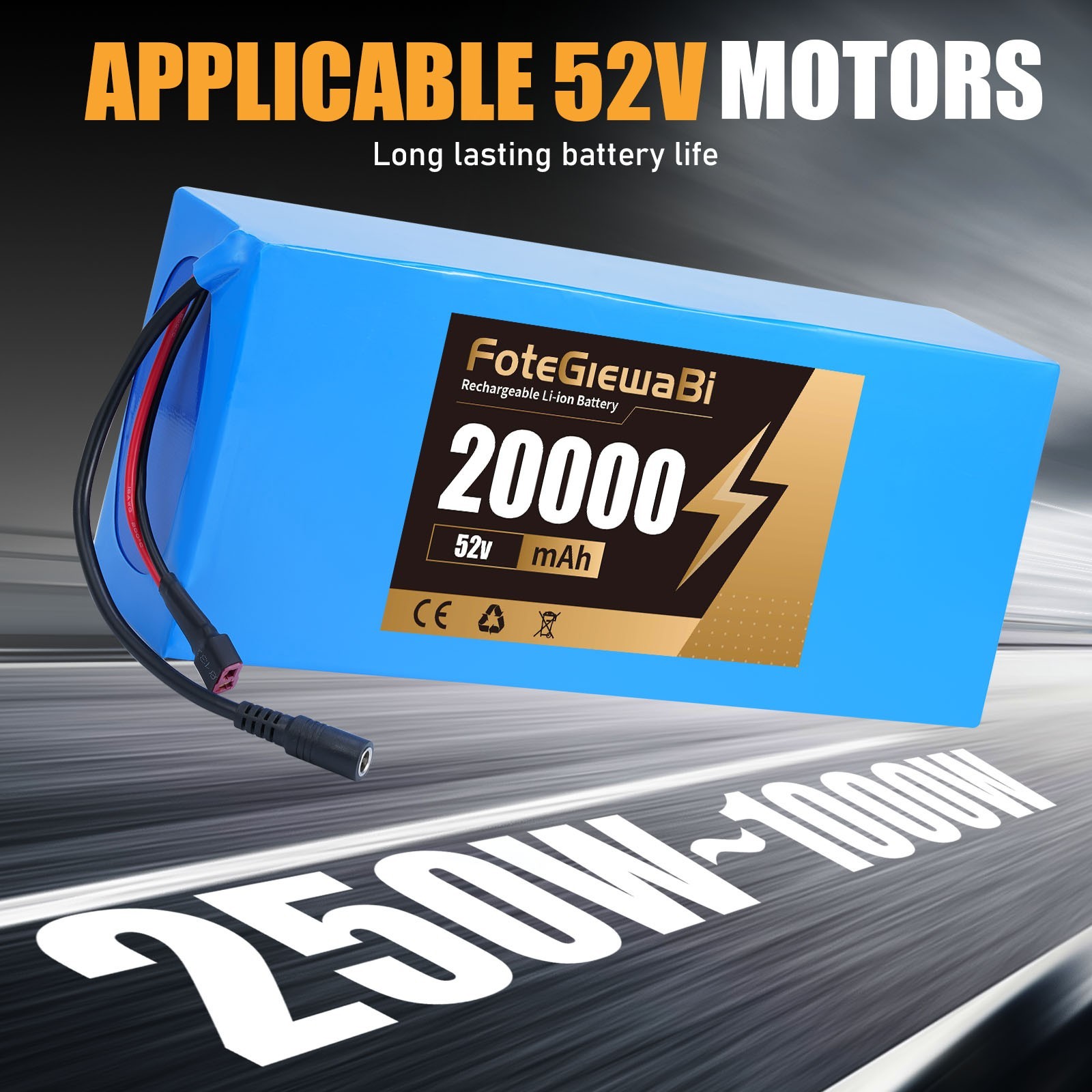52V 20Ah Ebike Lithium Battery with BMS Ebike Electric Bicycle Scooter