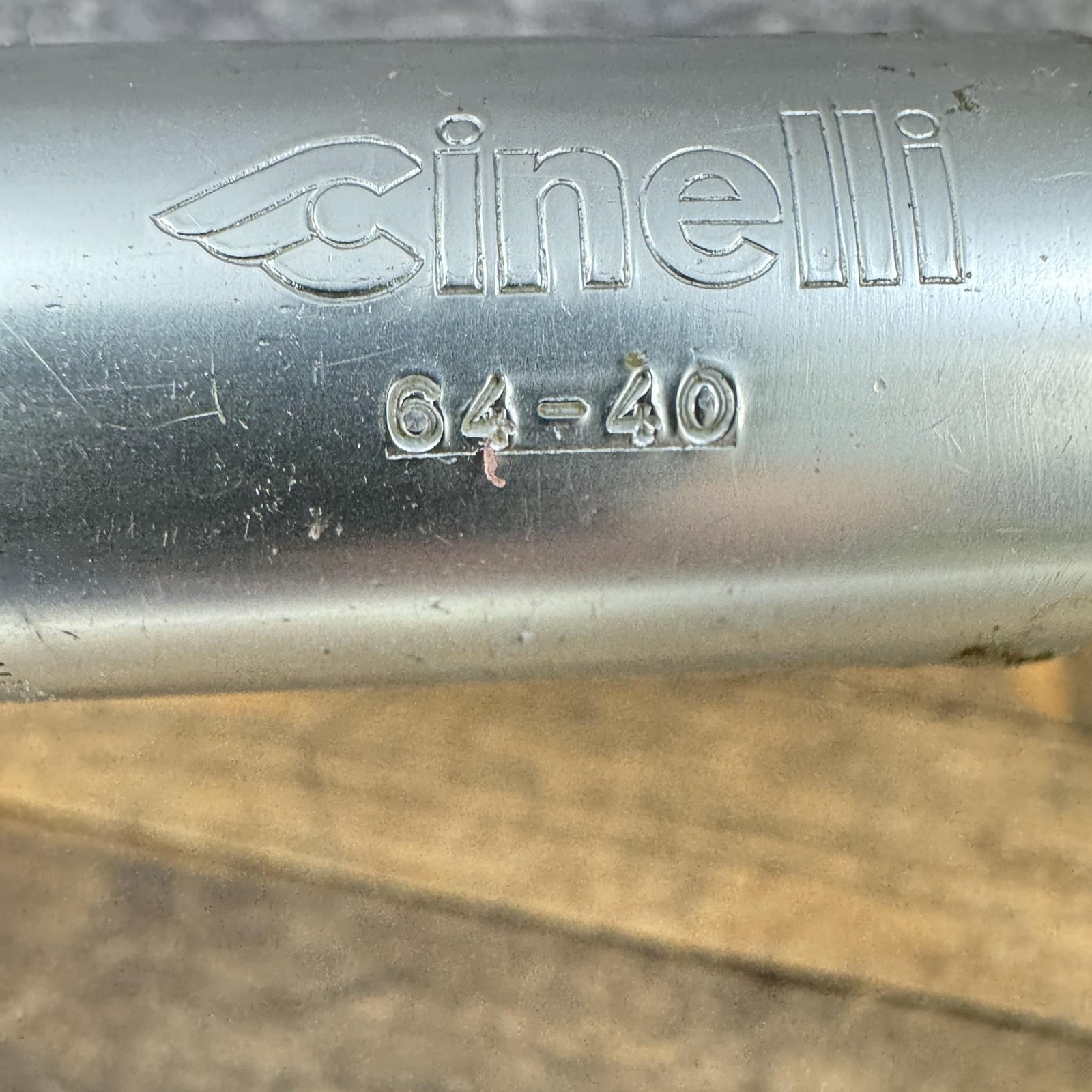 Vintage Cinelli 64-40 Drop Handlebar 40cm 26.4 mm Clamp Silver Road Track Bar