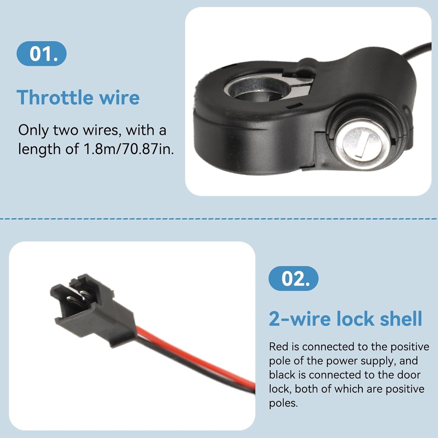 E-Bike Thumb Throttle with Key Ignition Switch for Effortless Control