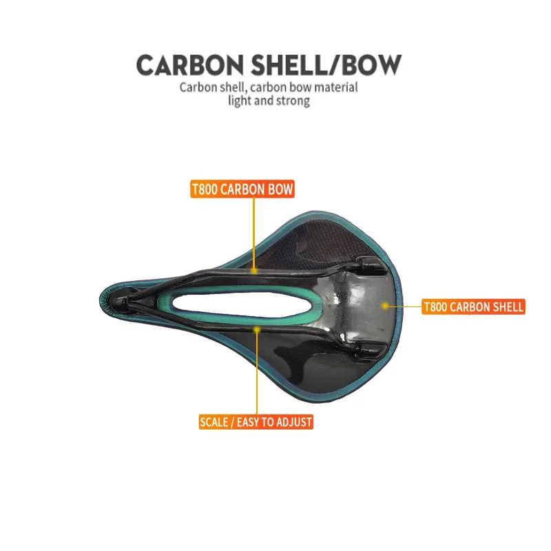 Carbon Fiber Road MTB Cycling Bicycle Saddle Leather Soft Seat Cushion Saddle