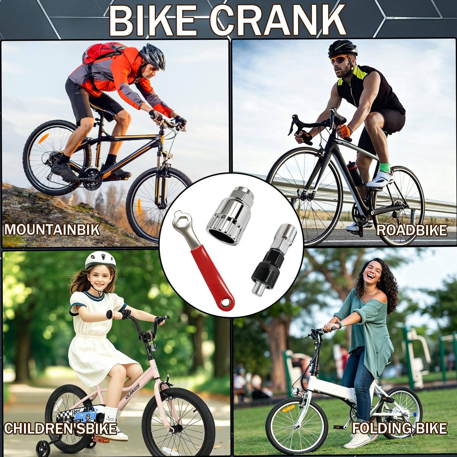 Black Crank Puller and Bottom Bracket Remover Bike Tool Set