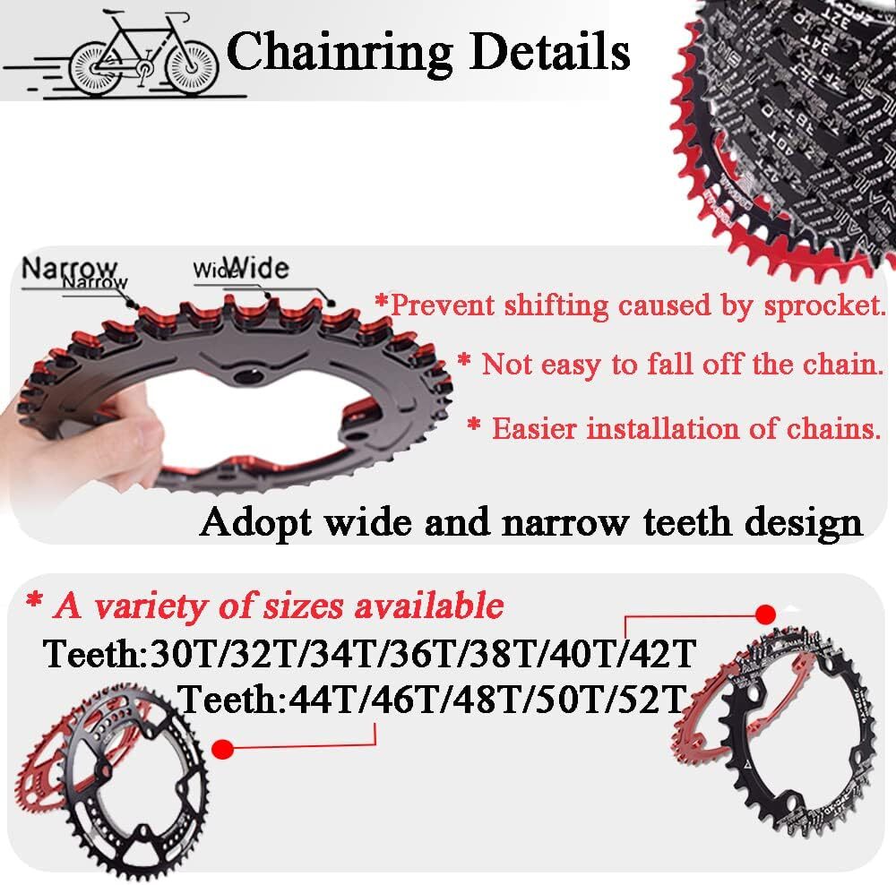 MTB Bike Crankset With BB 104BCD 32-42T Chainring 170mm Crank fit Shimano, SRAM