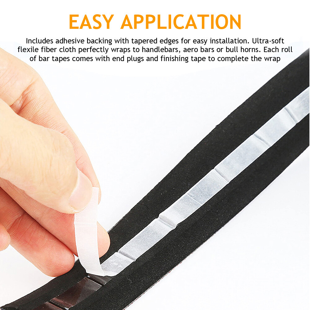 2 Pack Road Bike Bicycle Handlebar Tape Handle Drop Bar Wrap Non-Slip Pads Black