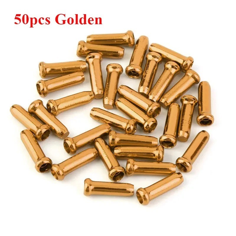New 50 Pcs Aluminum Bike Bicycle Shifter Brake Cable Tips Caps Ends Crimps