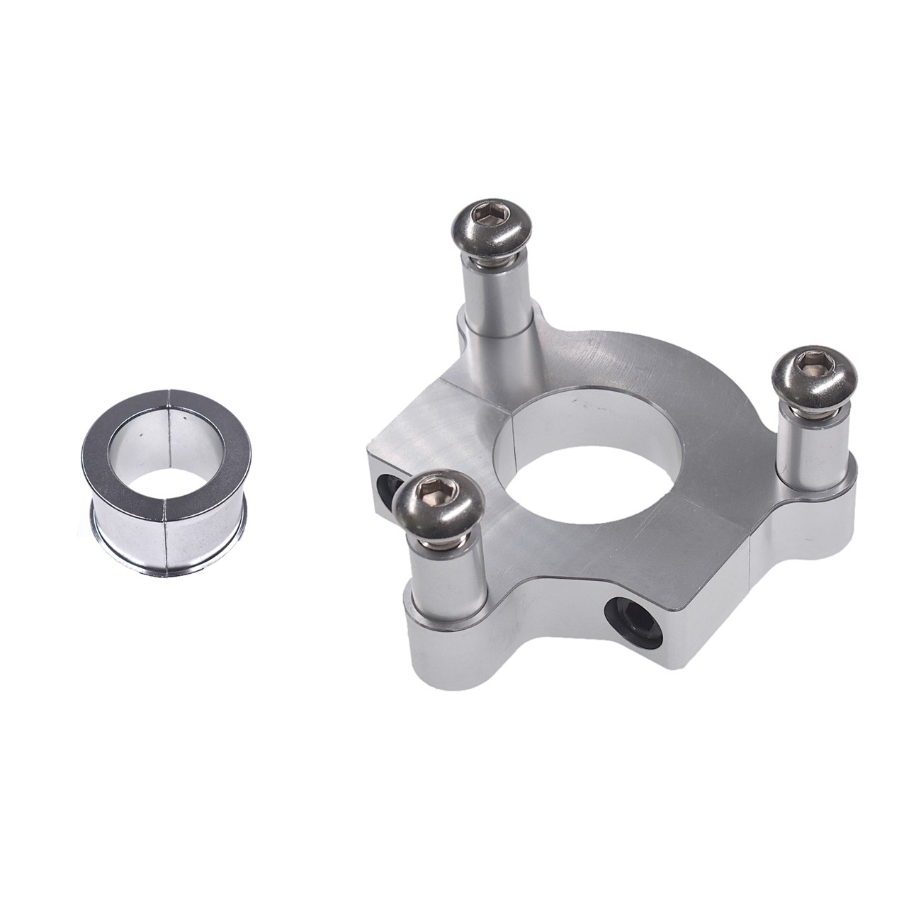 Silver 1″ 25mm / 1.5″ 38mm CNC Adapter Fits 49cc 50cc 66cc 80cc Motorized Bike.