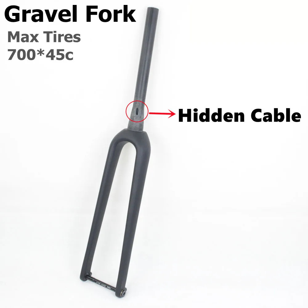 Carbon Fiber Gravel Bike Front Fork 700C Tapered Tube 12*100mm Thru Axle