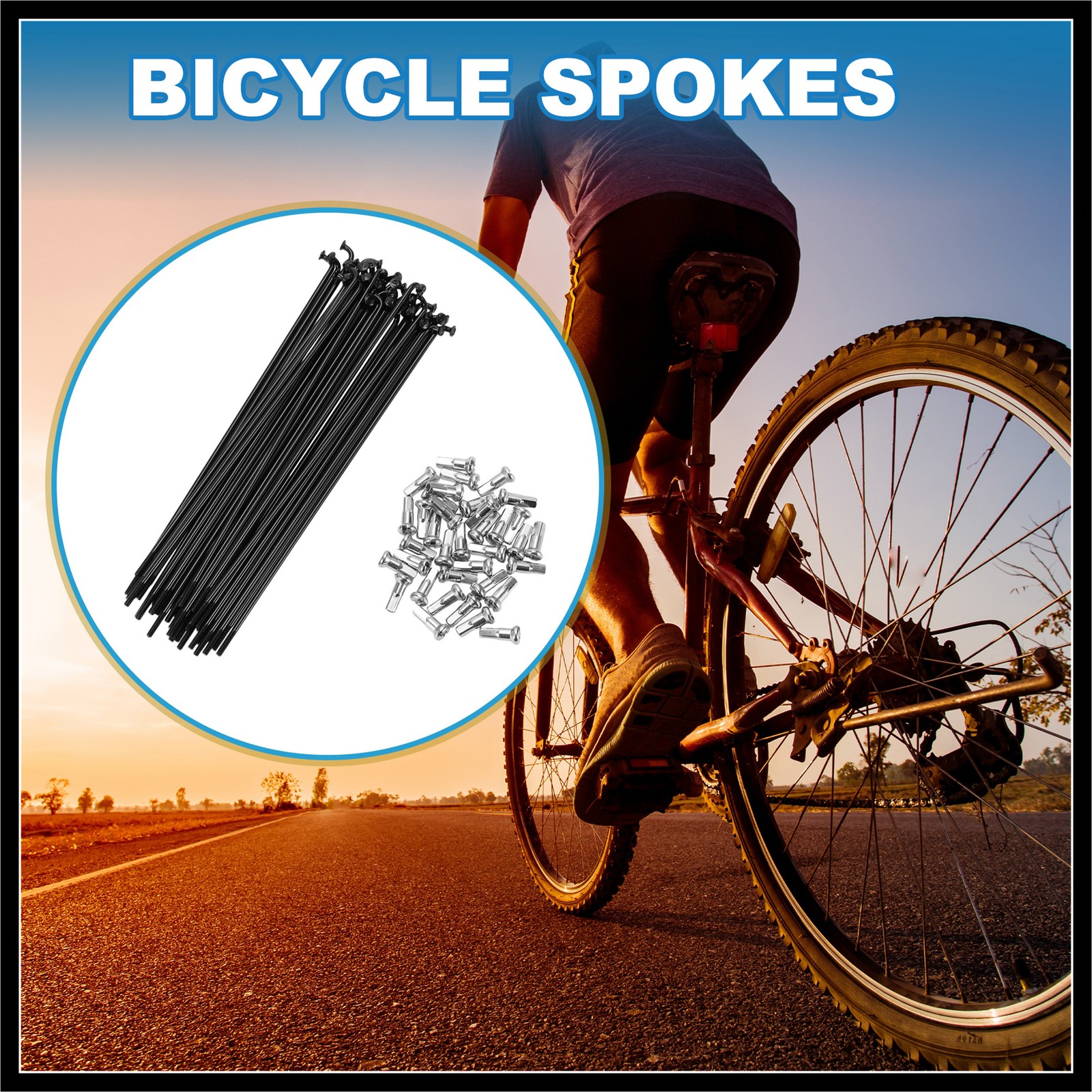 Bike Bicycle Spoke 14G 130MM Mountain Bike Spokes steel Black 36Pcs