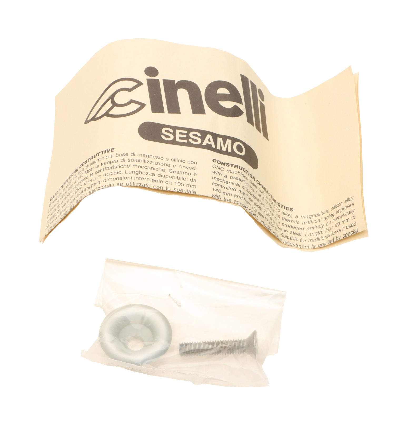 Cinelli 1″ Sesamo 25.4mm Ahead Stem 120mm Length 26.0mm Clamp Silver NEW NOS