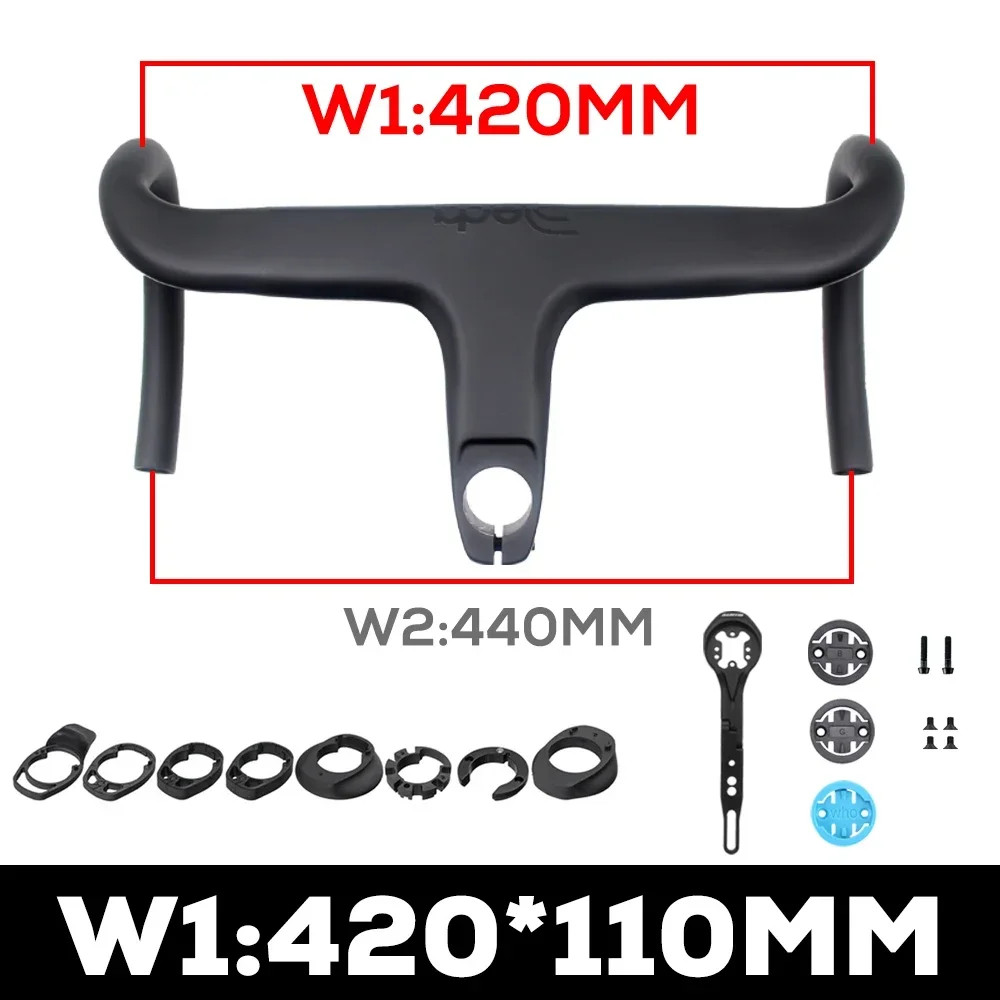Carbon Fiber Bicycle Integrated Nternal Cable Handlebar with Spacers and Mount
