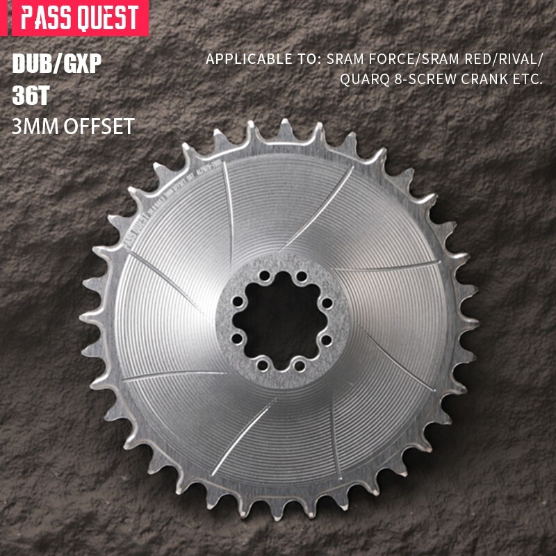 PASS QUEST Direct Mount Chainring 3MM OFFSET For 8-bolt Crank 28-38T