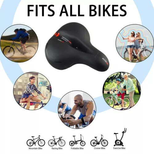 Extra Wide Big Bum Bike Bicycle Saddle Seat Gel Cushion Sporty Soft Comfort Pad