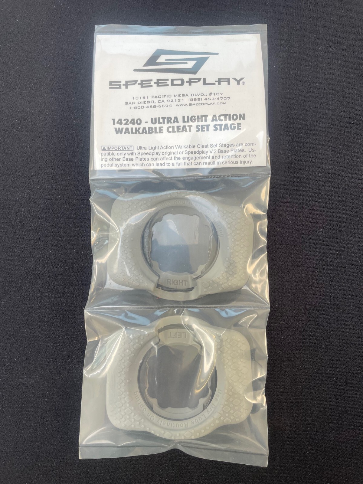 Speedplay Ultra Light Action Walkable Cleat set stage for Light Action pedals