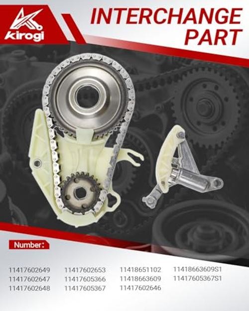 11417605366 Oil Pump Drive Chain Kit (5pcs) Compatible with 228, 528i, 428i 320i