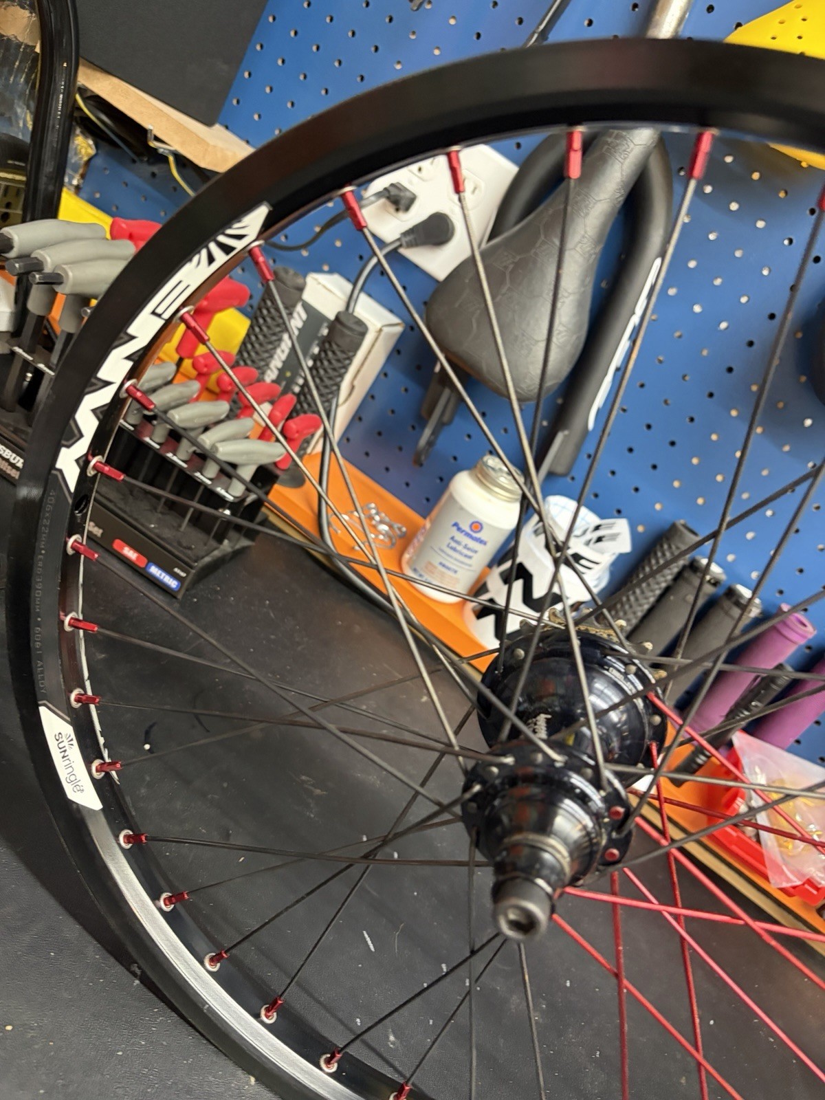 Custom built Sun Ringle Envy rims with Profile Racing Elite hubs. 20inch BMX