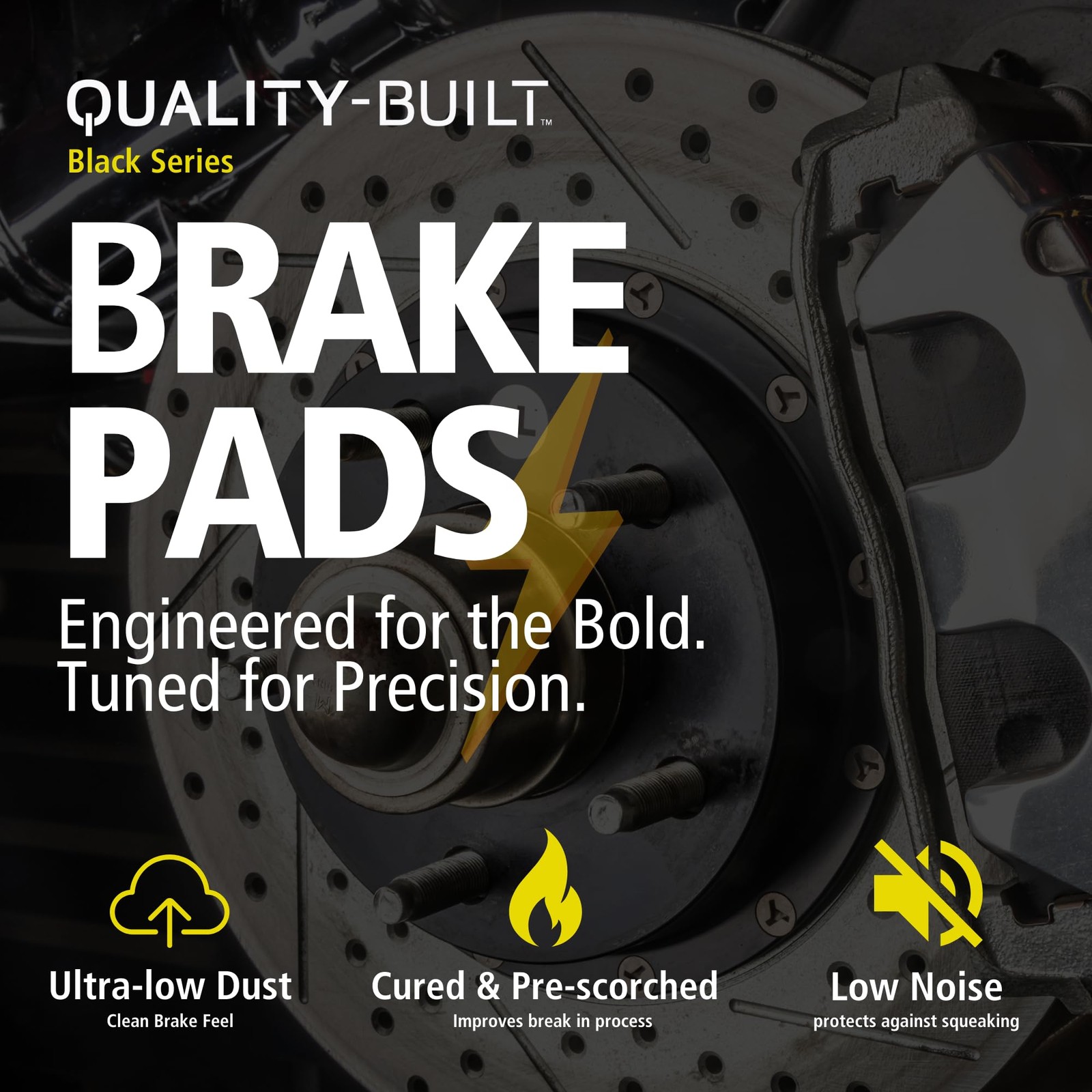 Quality-Built Rear Ceramic Brake Pads Black Series 1003-1989Ac Compatible