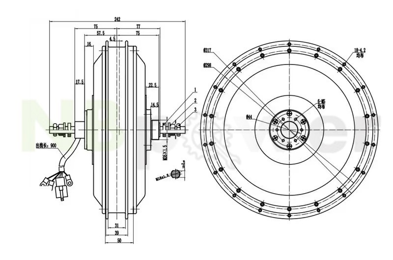 Colorful motorcycle rim（DOT standard）:17*3.0in QS273 3.5T 8000W hub motor wheel