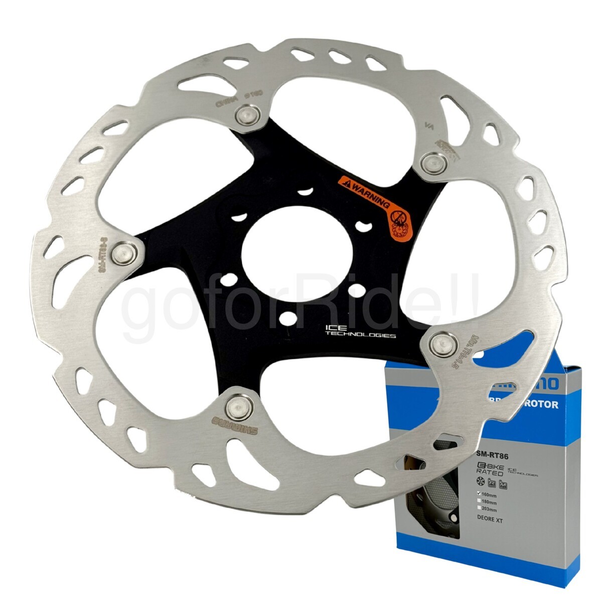 Shimano Deore XT SM-RT86 Disc Brake Rotor RT86S 160mm 6-Bolt IceTech for MTB