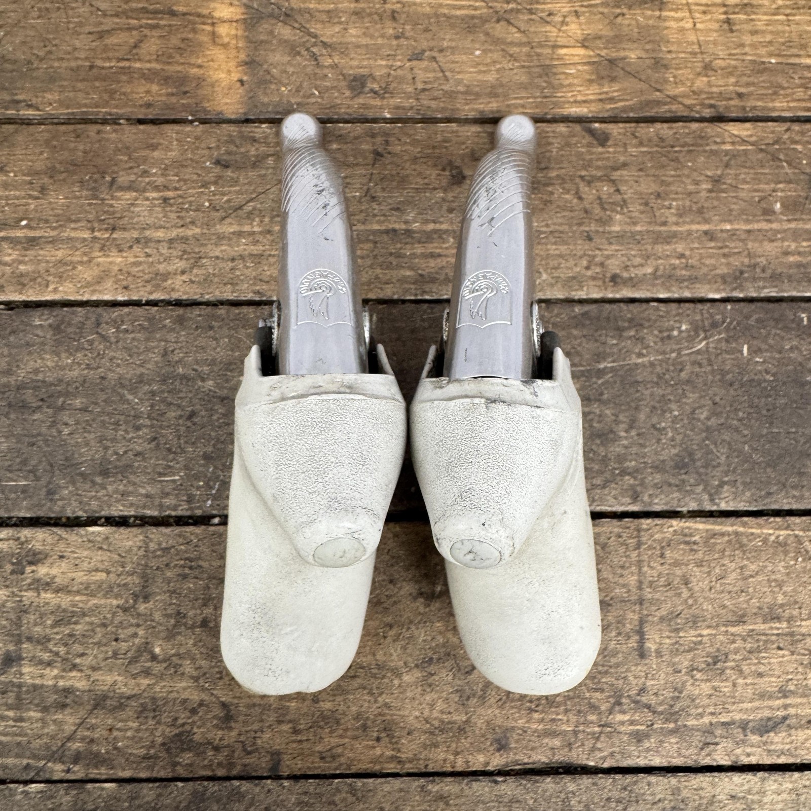 Vintage Campagnolo Brake Levers C-Record Chrous White Hoods 4-Finger Drop Bar