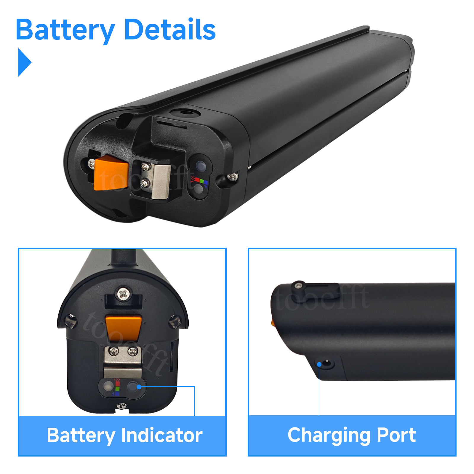 tooefft Electric Bike Battery 36V 9.6Ah 10Ah 10.5Ah for Aventon Soltera HIMO C30