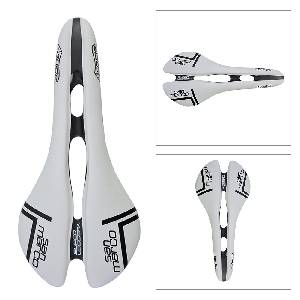 Carbon PV leather Hollow Seat Saddle 278*130mm for MTB Bike Road Bicycle Racing