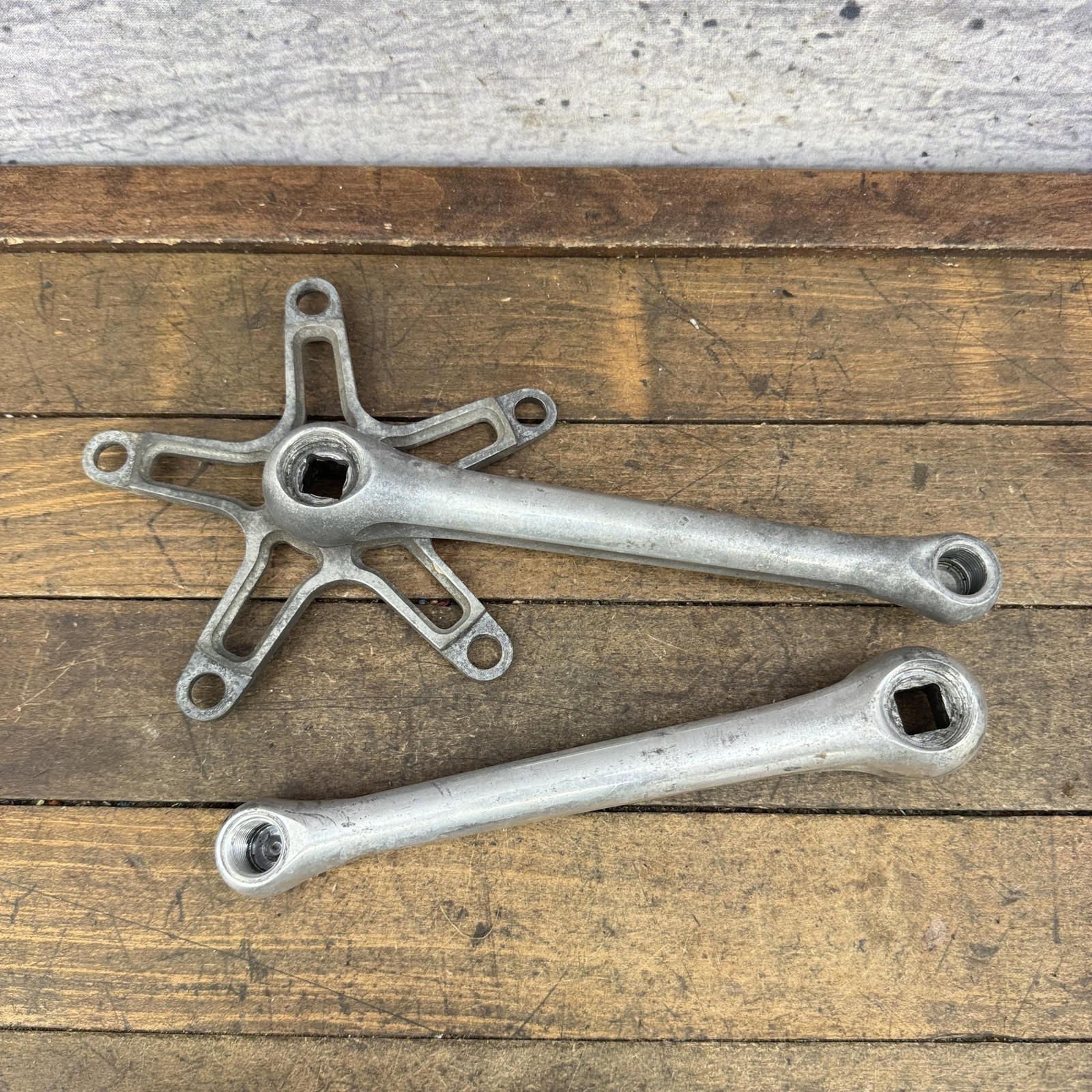 Vintage Topline Crankset 175 177 Crank 130 BCD Square Taper Road Bike Alloy Arms
