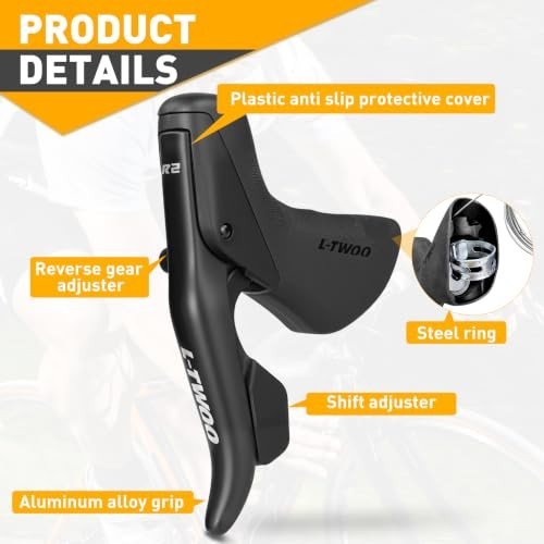 L-TWOO Road Bike Shift and Brake Levers 2×7 to 2×10 Speed Compatible Shimano