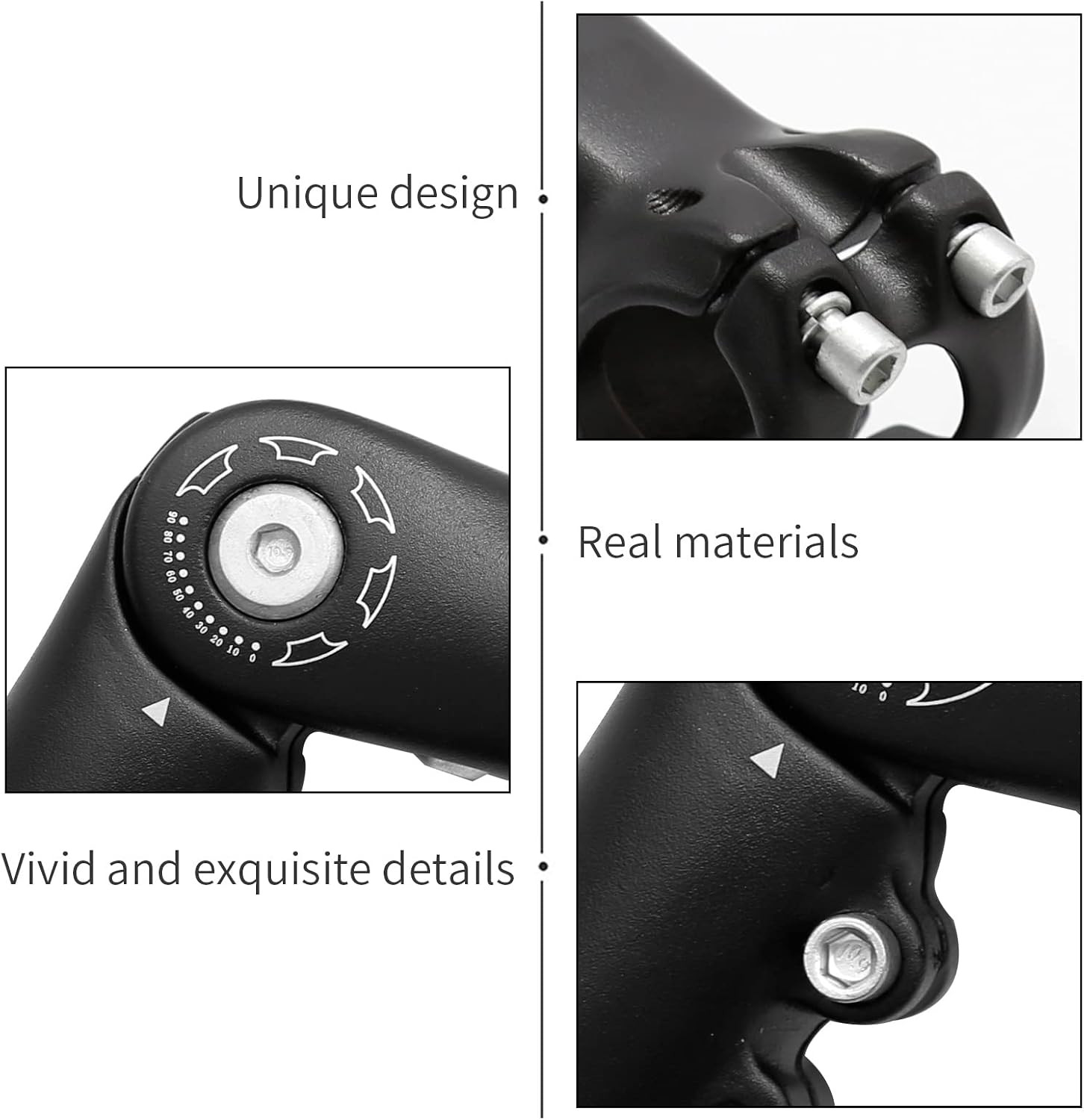 28.6Mm X 31.8Mm Adjustable Bicycle Handlebar Stem, 90Mm/110Mm, 0-90 Degree Rise,