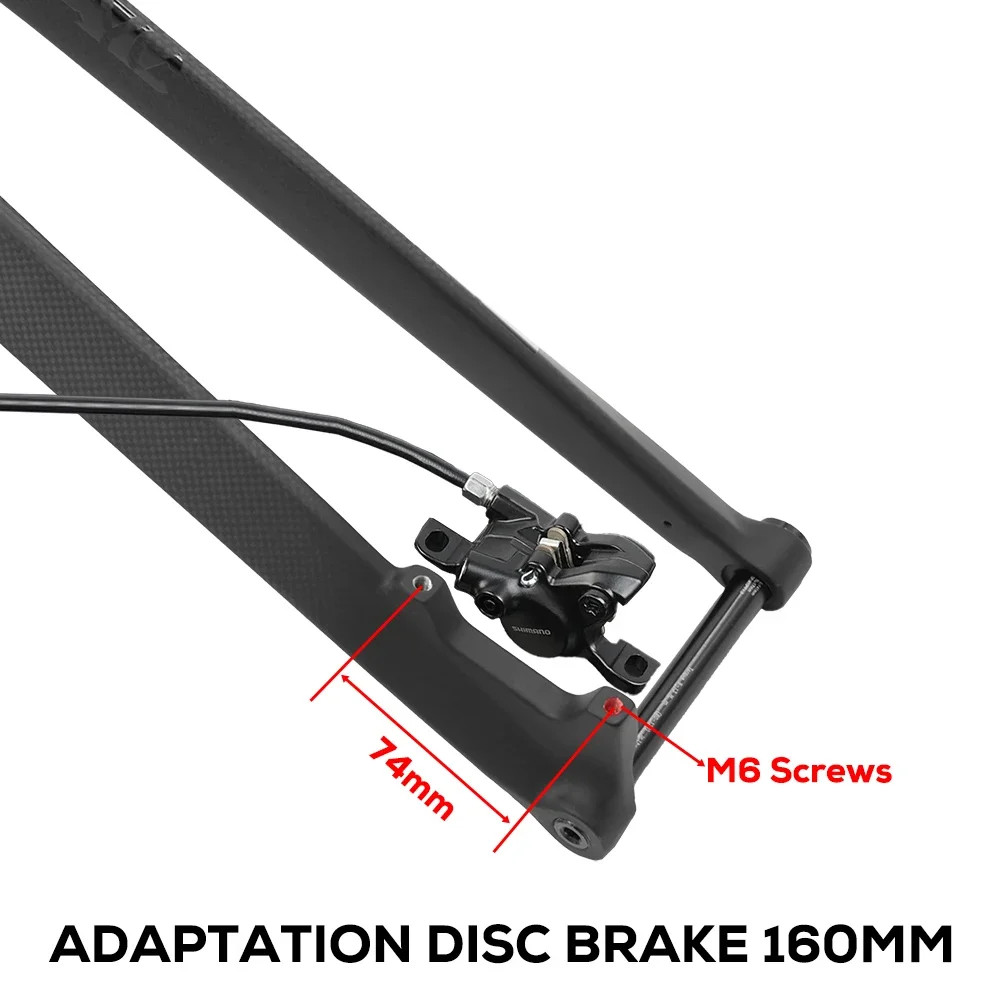 Full Carbon MTB Rigid Fork 26 27.5 29er Straight Tapered Tube 15*100mm Thru Axle