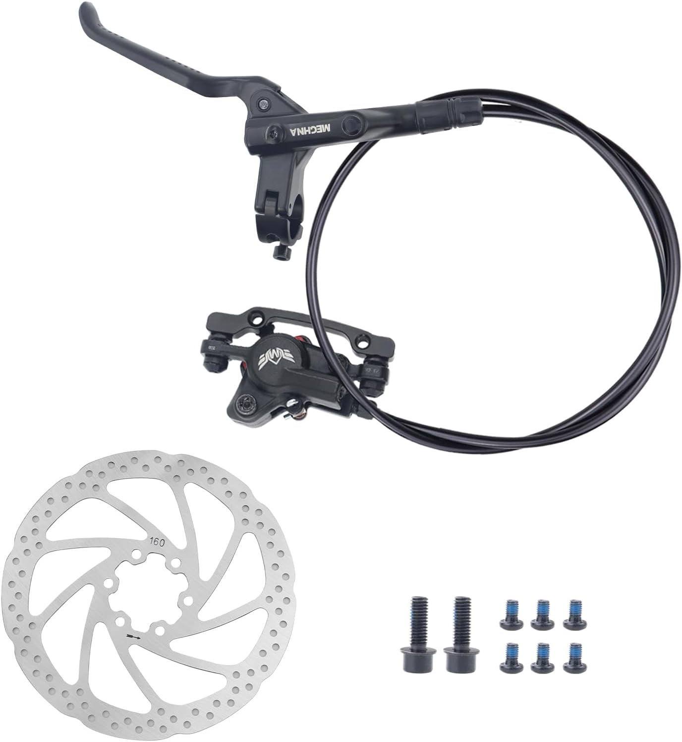 Hydraulic Brake Set Bike Disc Brakes Kit with Left Front 800Mm Right Rear 1550 M