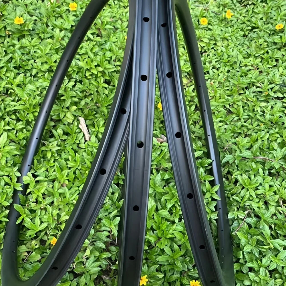 700C Gravel Bike Carbon Fiber Rim 28mmx40mm 24 28H Tubeless Road Bicycle Wheels