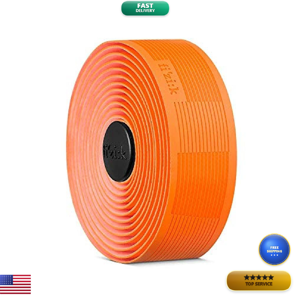 Fizik Vento Solocush Tackygravel And Road Cycling Bar Tape Orange Fluo 2.7Mm